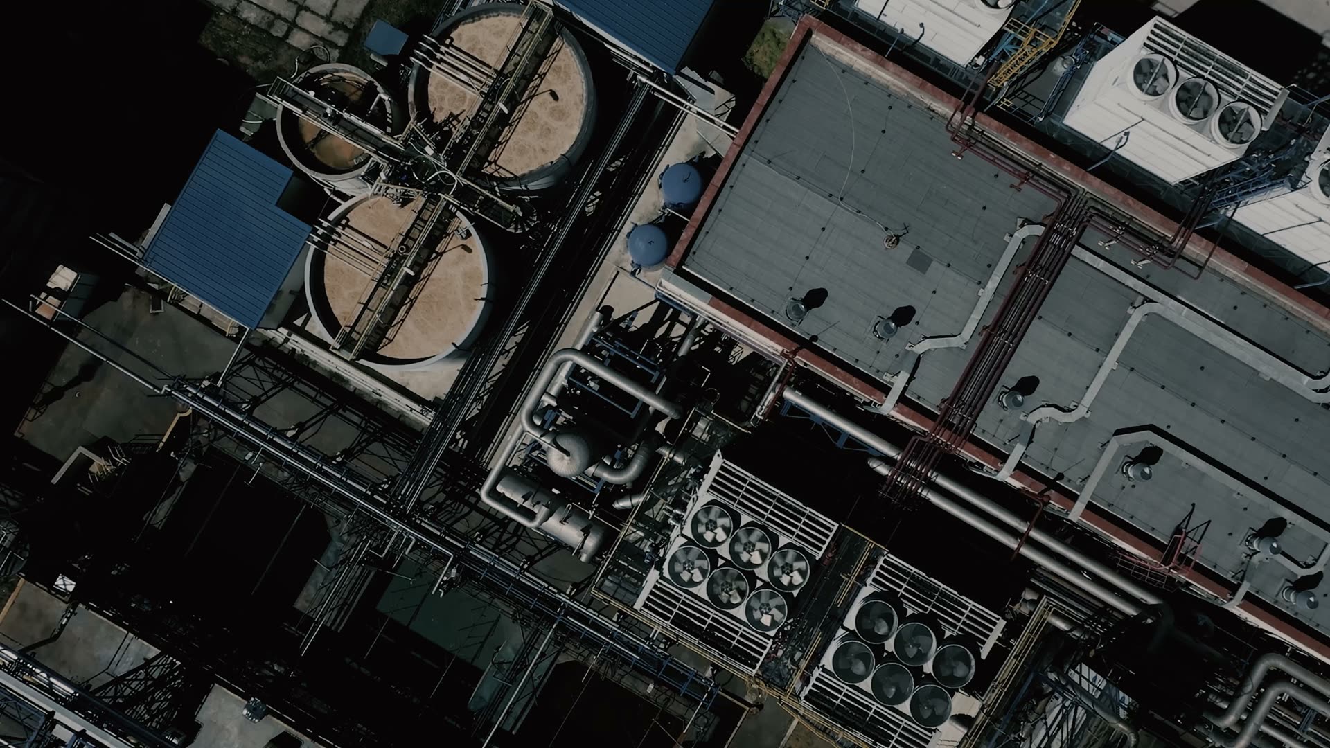 Hero poster frame from the altris.se hero video, showing the pilot plant environment